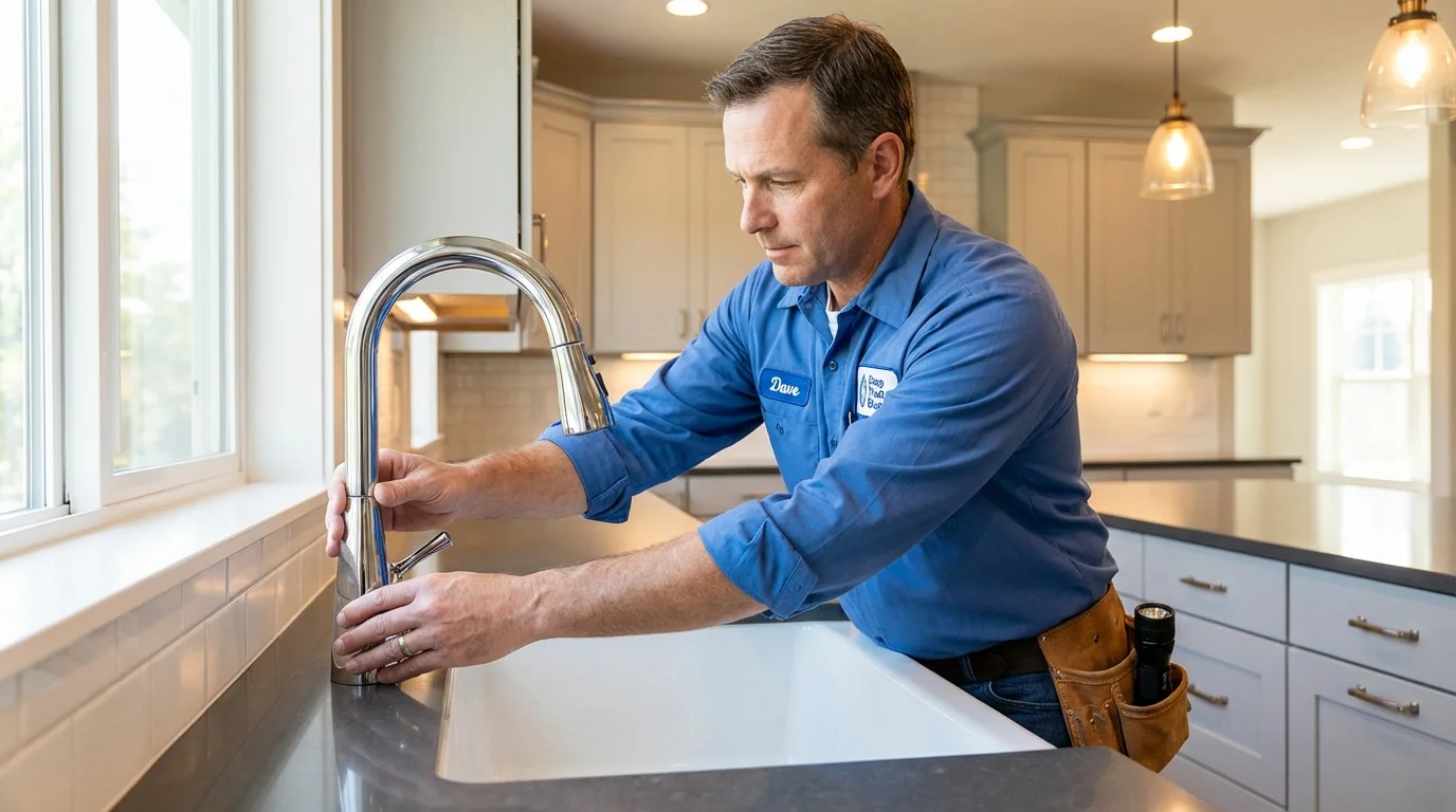 Kitchen faucet installation by Johns Plumbing LLC in Fayetteville